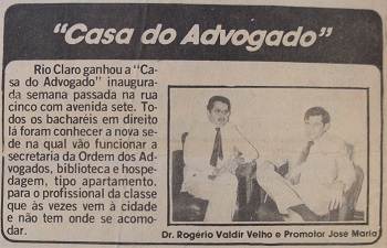 Recorte do Diário de Rio Claro, 1987