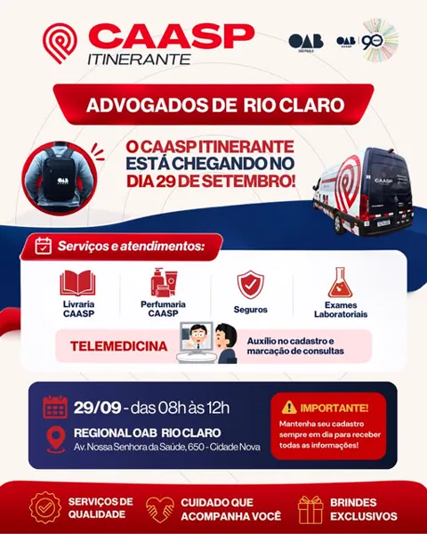 Arte de divulgação da CAASP Itinerante